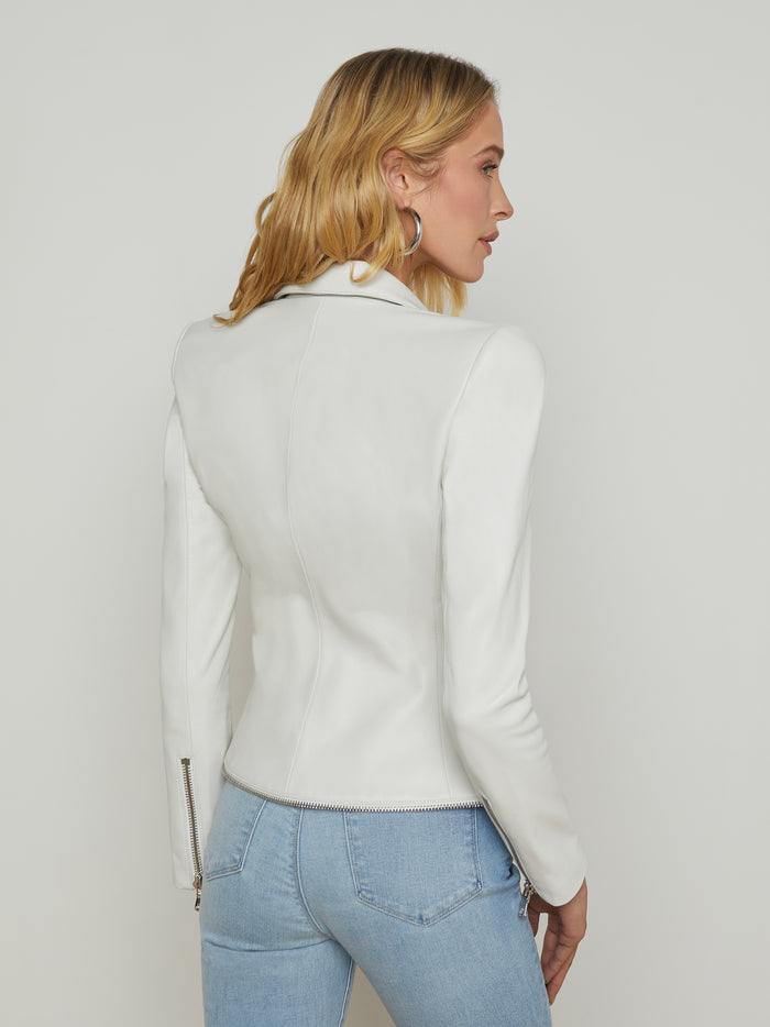 L'agence Blazer En Cuir Ottilie White