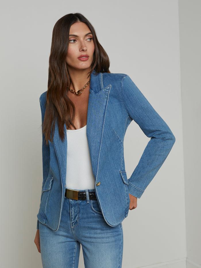 L'agence Blazer En Denim Baldwin Provo
