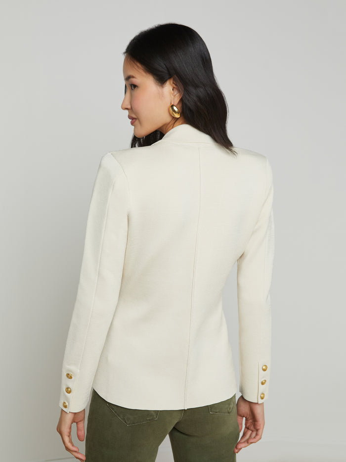 L'agence Blazer En Maille Chamberlain Ivory/Gold