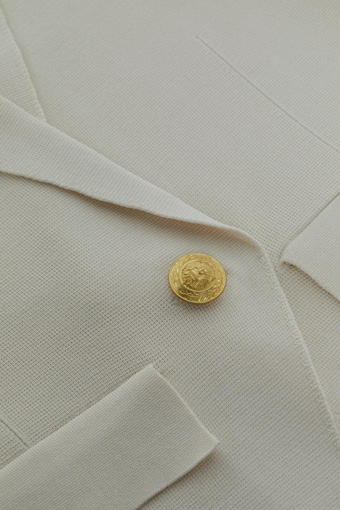 L'agence Blazer En Maille Chamberlain Ivory/Gold