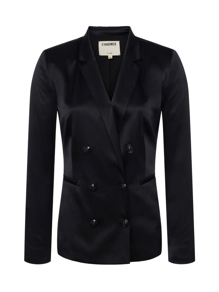 L'agence Blazer En Soie Colin Black