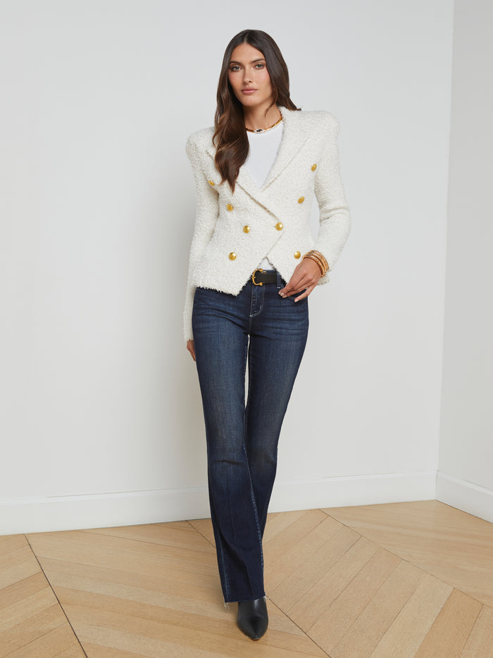 l'agence Blazer en tricot Bethany Ivory/Gold