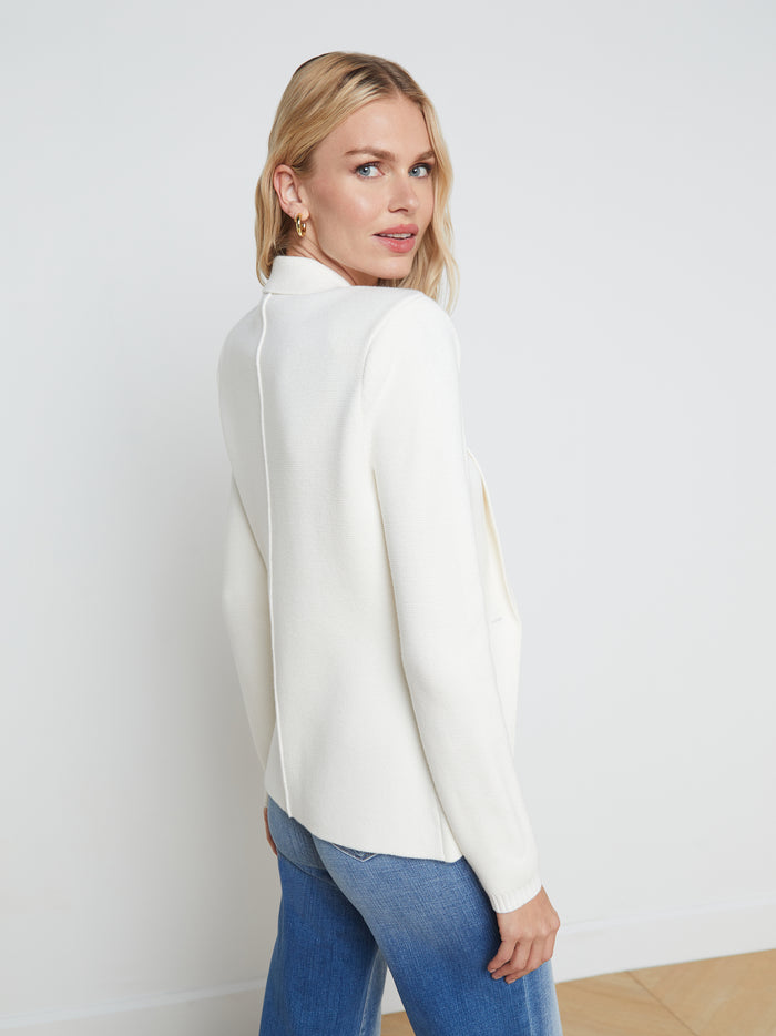 L'agence Blazer En Tricot Lacey Ivory/Ivory