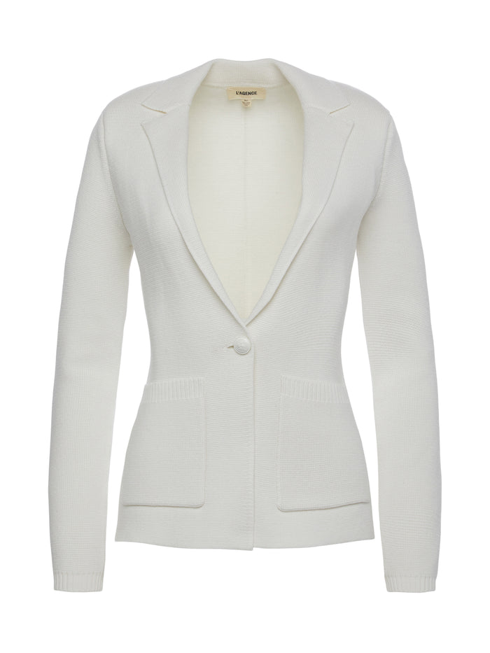 L'agence Blazer En Tricot Lacey Ivory/Ivory