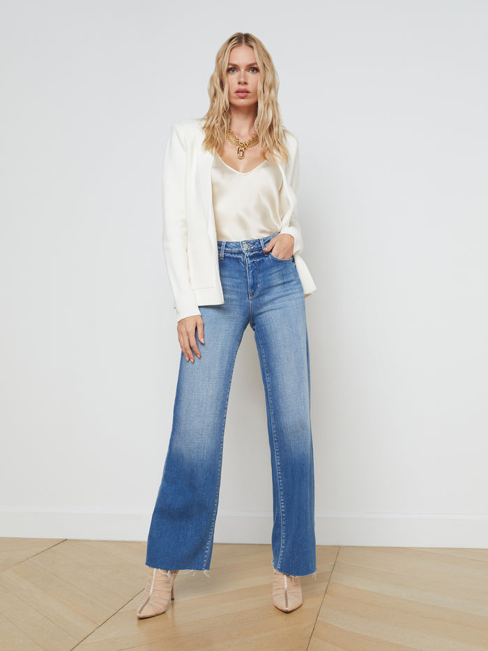 l'agence Blazer en tricot Lacey Ivory/Ivory