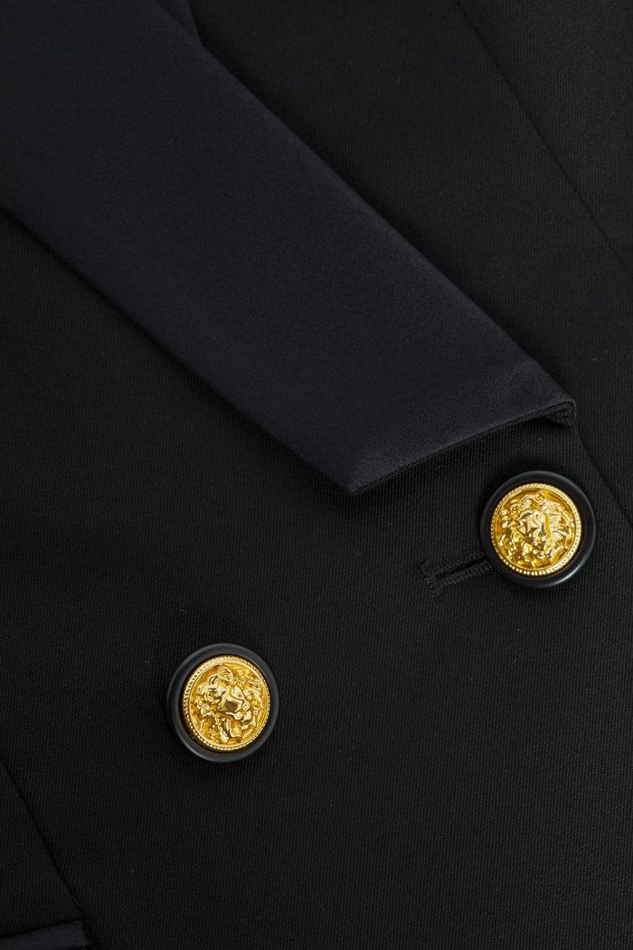 l'agence Blazer Imogen à revers en satin Black