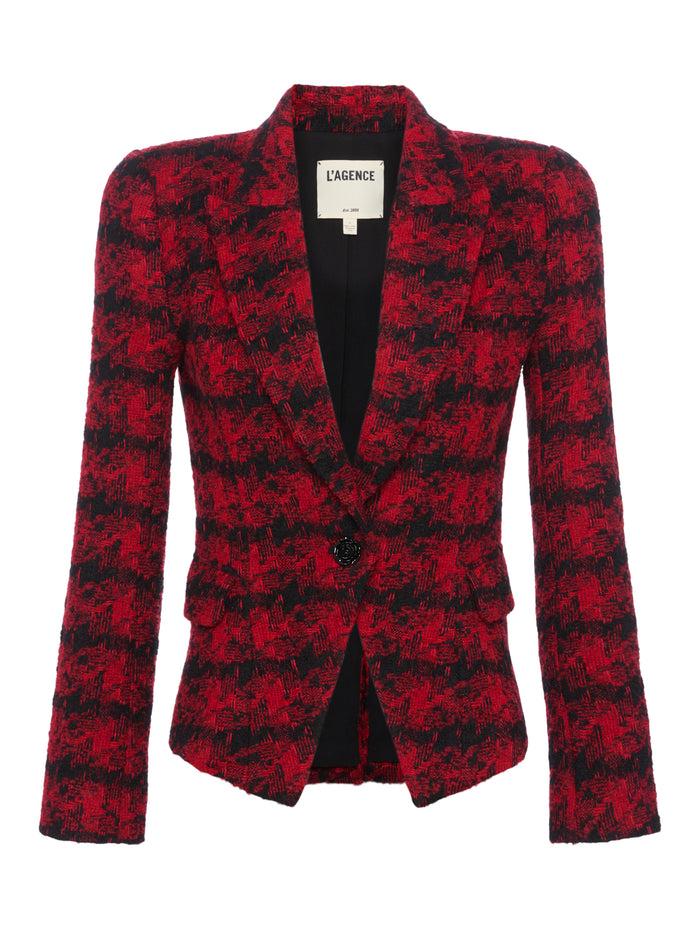 L'agence Blazer Kaisley Red Black Houndstooth