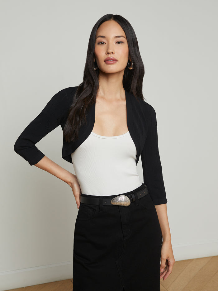 L'agence Boléro En Fourrure Synthétique Haru Black