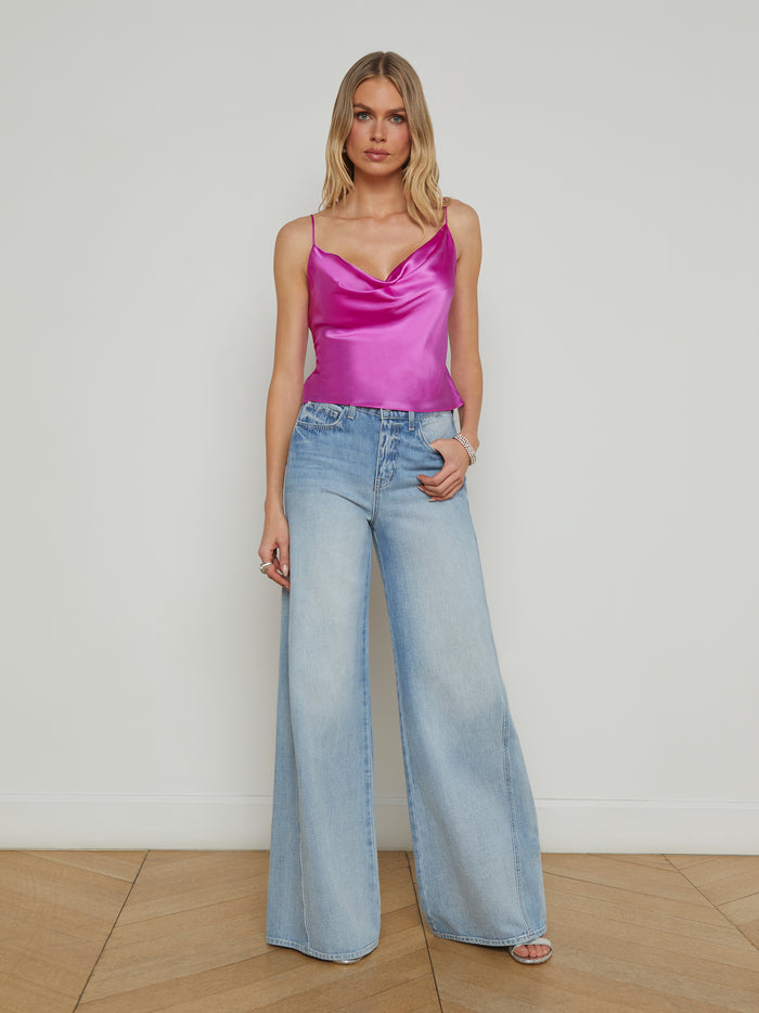 L'agence Caraco En Soie Calista Bright Purple