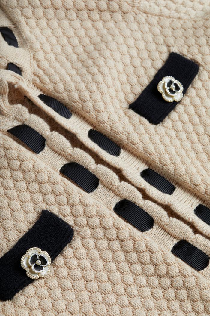 L'agence Cardigan Astor Biscuit/Black