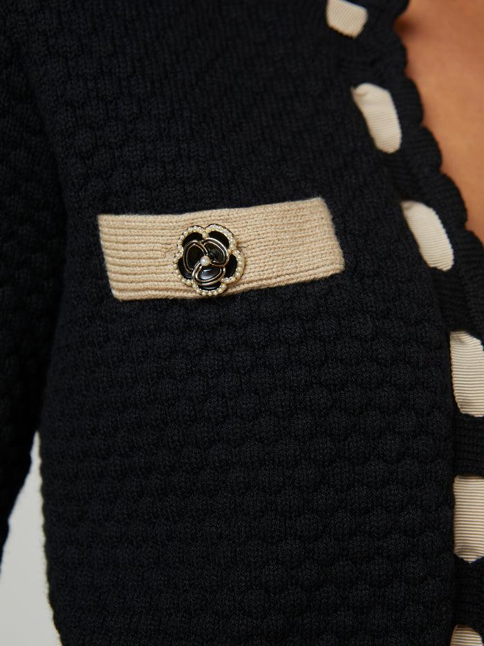 L'agence Cardigan Astor Black/Cappuccino