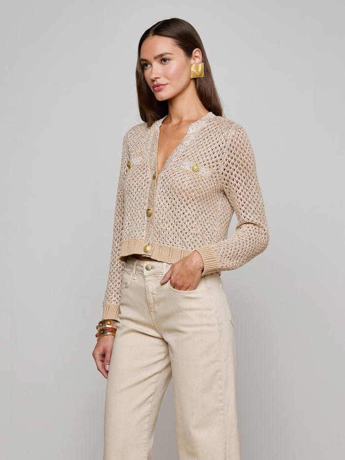 L'agence Cardigan Blanca Natural Multi/Gold