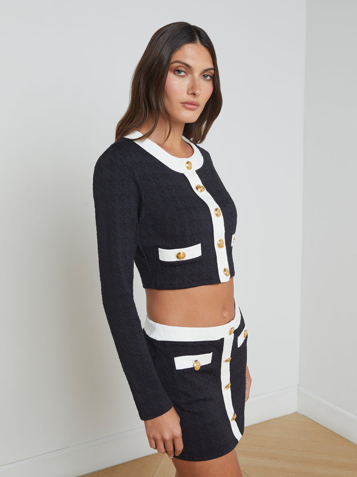 L'agence Cardigan Cache-cœur Adaline Black/White