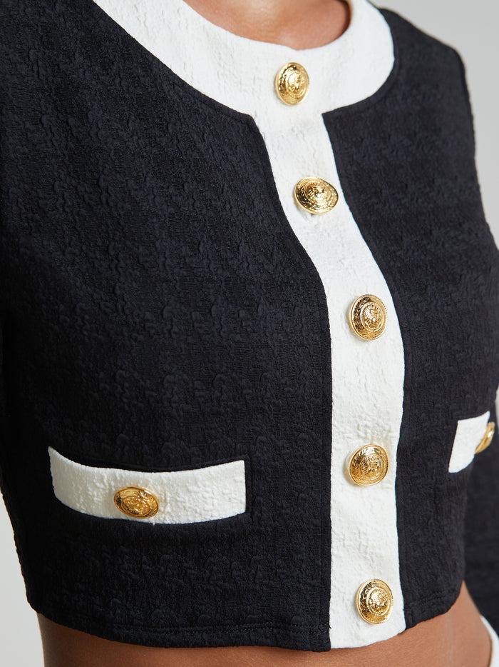 l'agence Cardigan cache-cœur Adaline Black/White