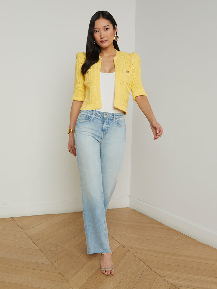 L'agence Cardigan Court Delilah Pale Yellow