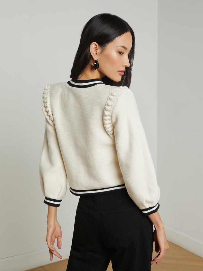 L'agence Cardigan Court Kaito Ivory/Black