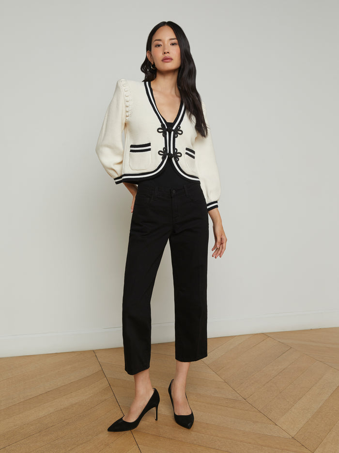 L'agence Cardigan Court Kaito Ivory/Black
