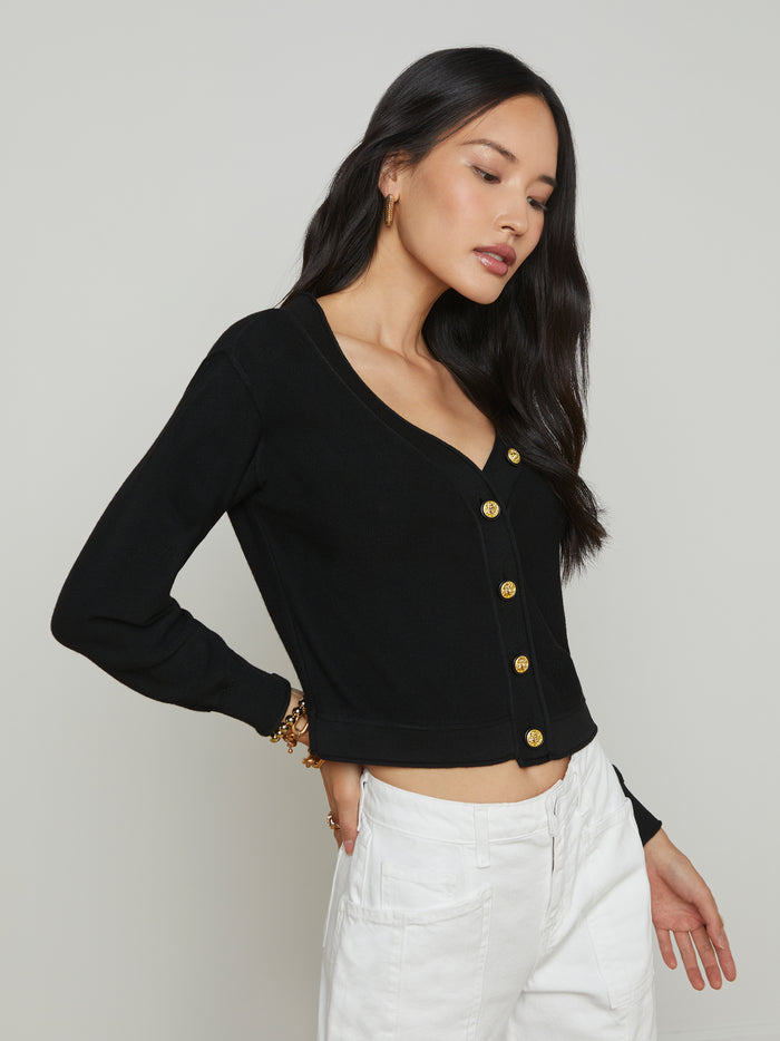 l'agence Cardigan court Nopal Black/Gold