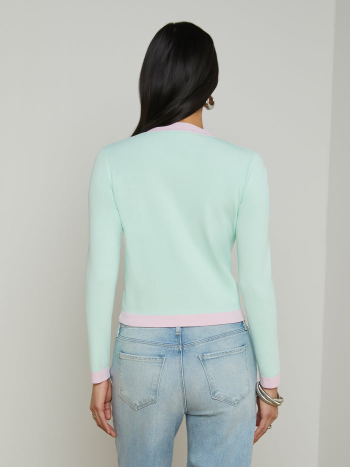 L'agence Cardigan Estefania Pale Jade/Pink