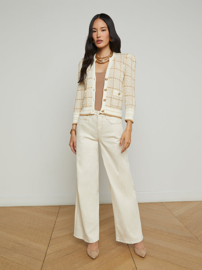L'agence Cardigan Jenni Ivory/Cappuccino Multi