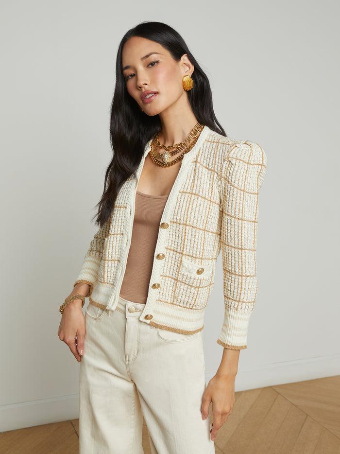 l'agence Cardigan Jenni Ivory/Cappuccino Multi