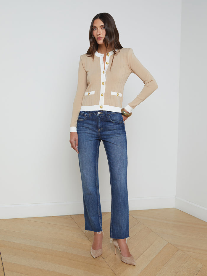 L'agence Cardigan Leon Biscuit/White