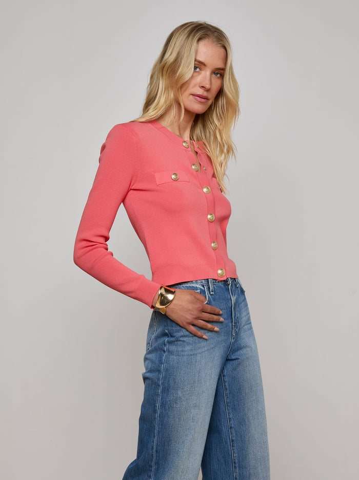 L'agence Cardigan Toulouse Coral Rose/Gold