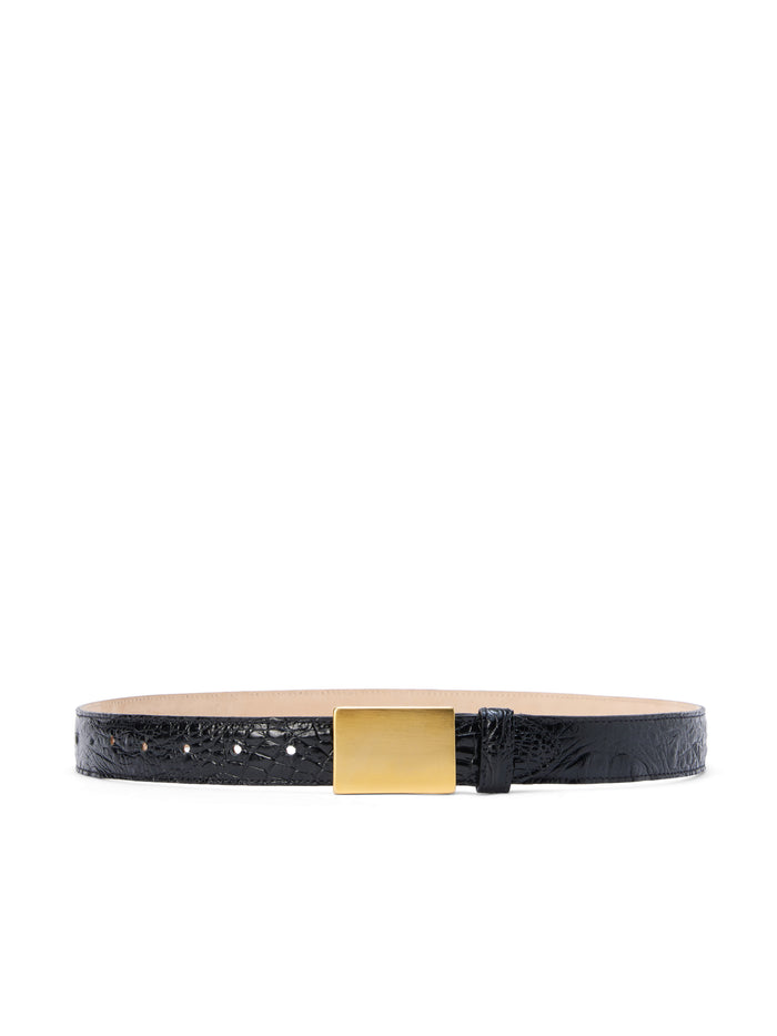 l'agence Ceinture Amerie Black Croc Embossed