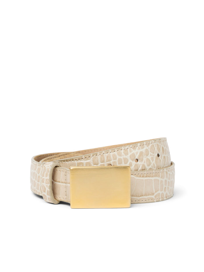 L'agence Ceinture Amerie Ivory Croc Embossed