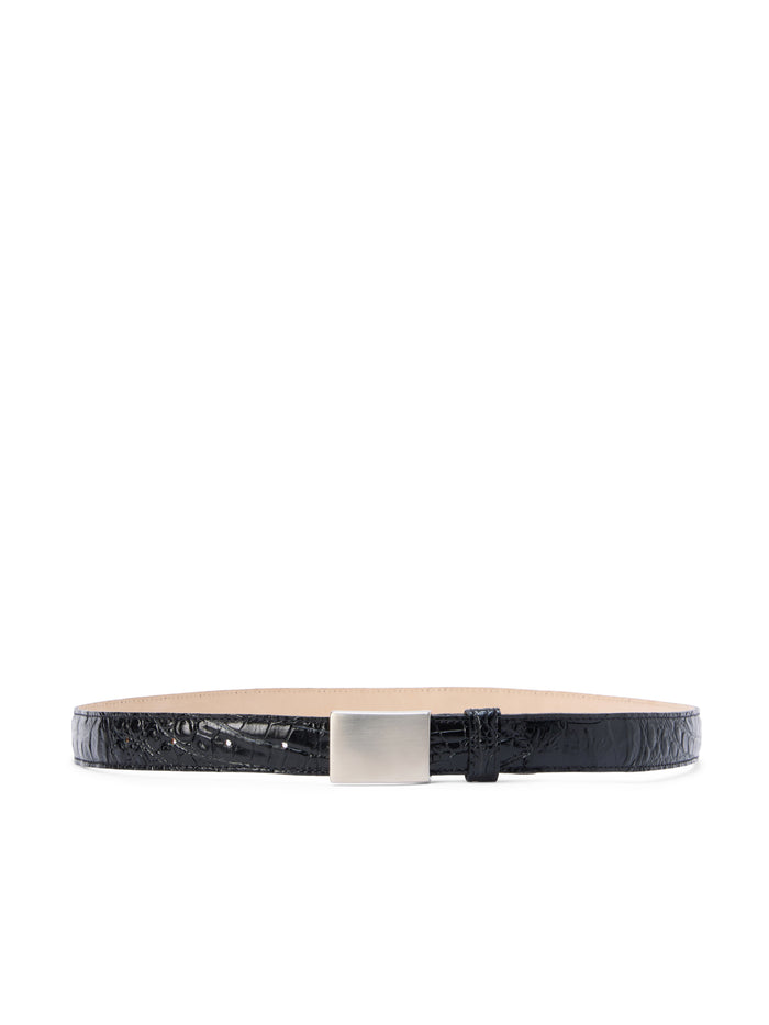 l'agence Ceinture Amis Black Croc Embossed/Silver