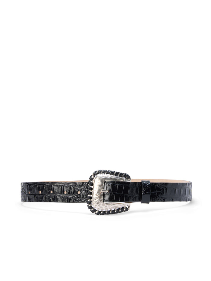l'agence Ceinture Brisa Black Croc Embossed