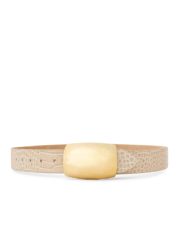 l'agence Ceinture Milou Ivory Croc Embossed
