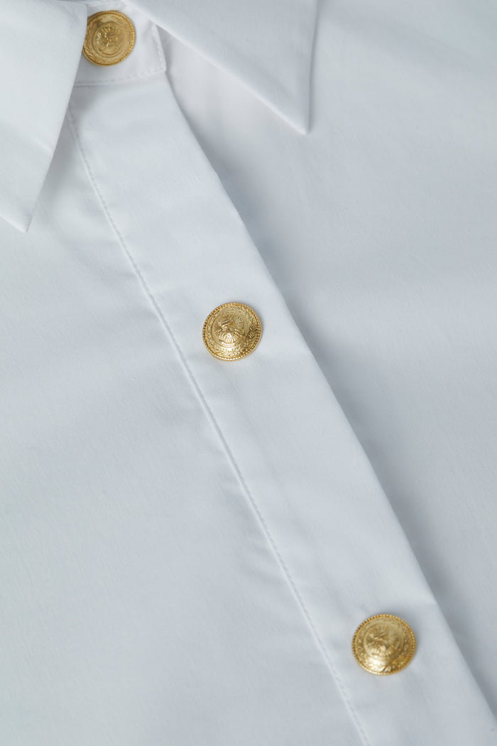 L'agence Chemise Courte Cosette White/Gold