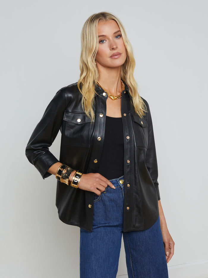 L'agence Chemise En Cuir Avina Black