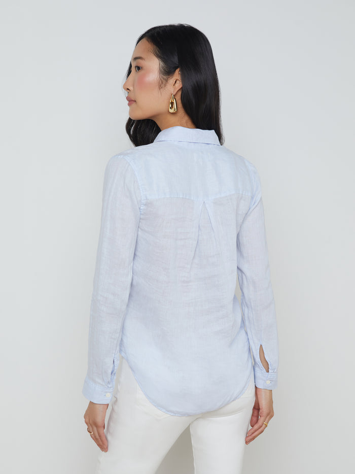 L'agence Chemise En Lin Tyler Cornflower