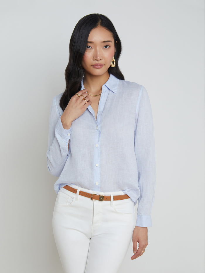 l'agence Chemise en lin Tyler Cornflower