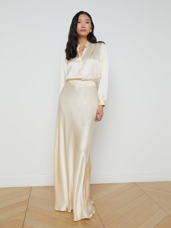 l'agence Chemisier en soie Bianca Pearl