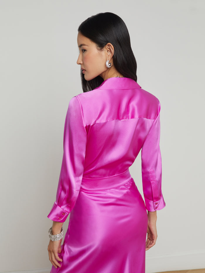 L'agence Chemisier En Soie Dani Bright Purple