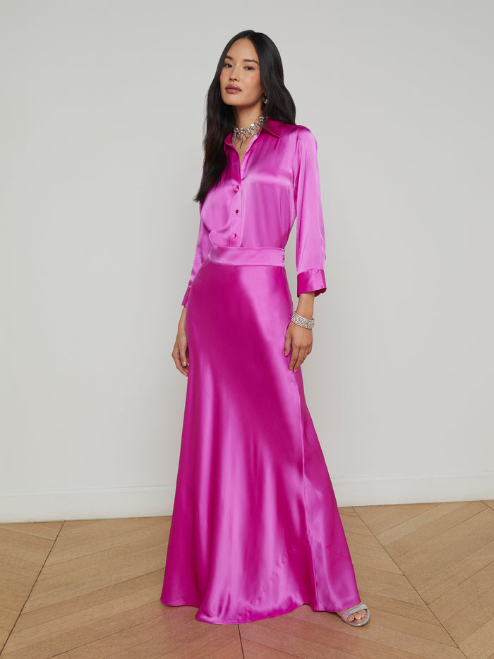 L'agence Chemisier En Soie Dani Bright Purple