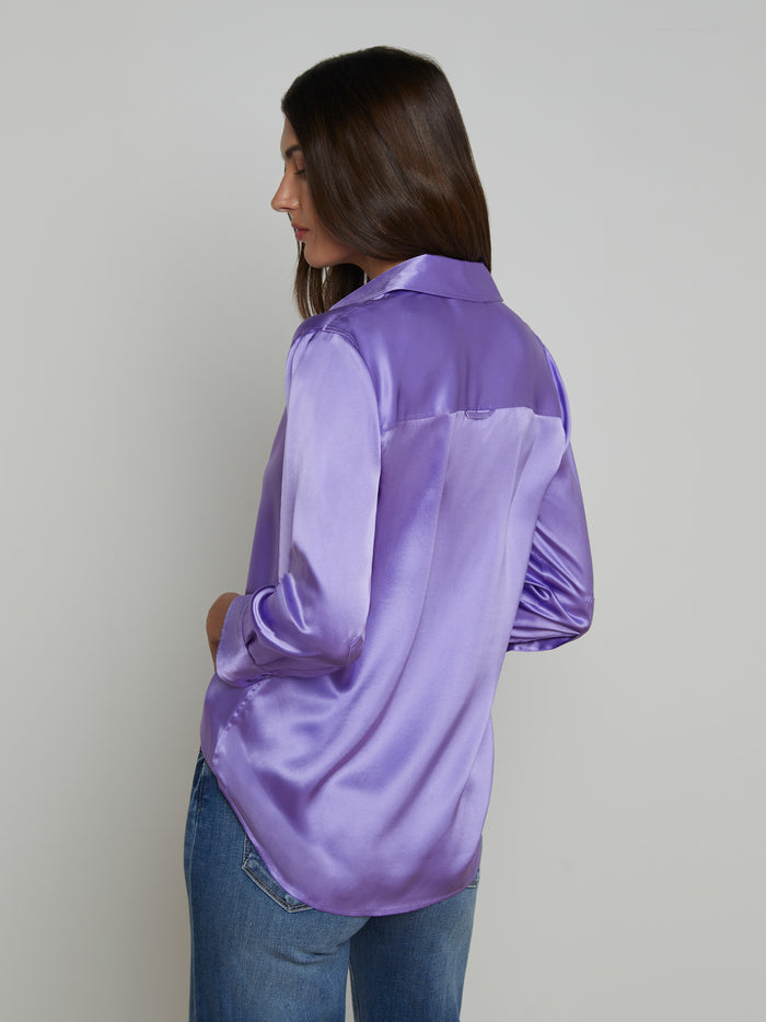 L'agence Chemisier En Soie Dani Electric Purple