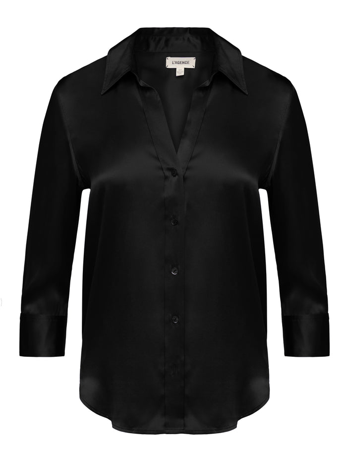 L'agence Chemisier En Soie Dani Noir