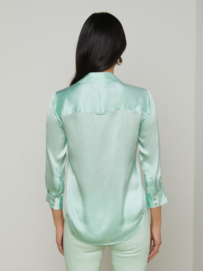 L'agence Chemisier En Soie Dani Pale Jade