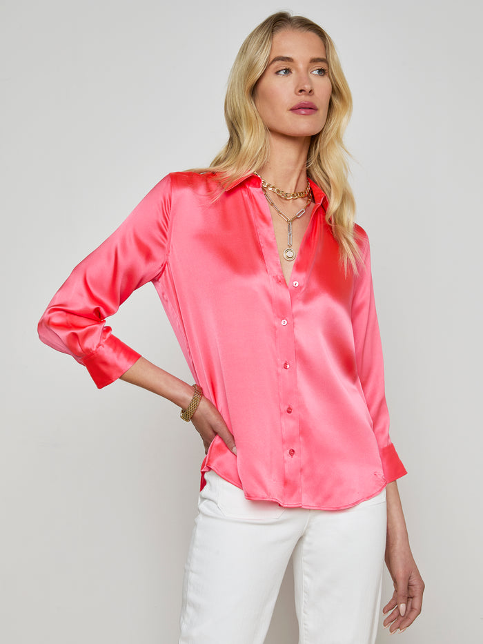 l'agence Chemisier en soie Dani Pop Coral