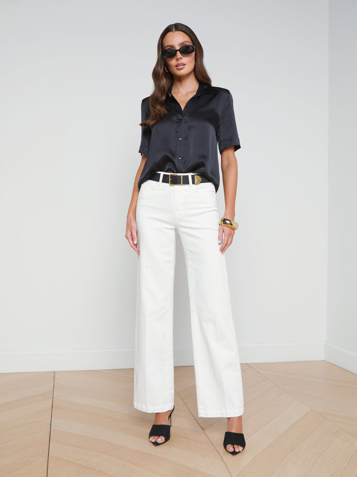 L'agence Chemisier En Soie Ellah Black