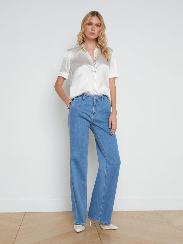 L'agence Chemisier En Soie Ellah Ivory