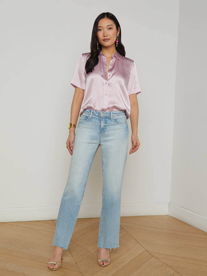 L'agence Chemisier En Soie Ellah Pale Orchid