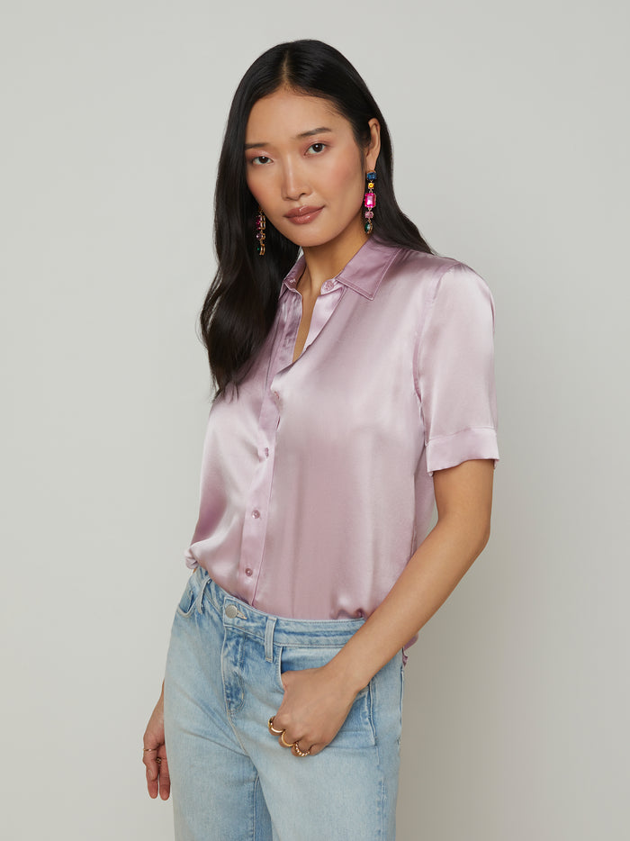 L'agence Chemisier En Soie Ellah Pale Orchid