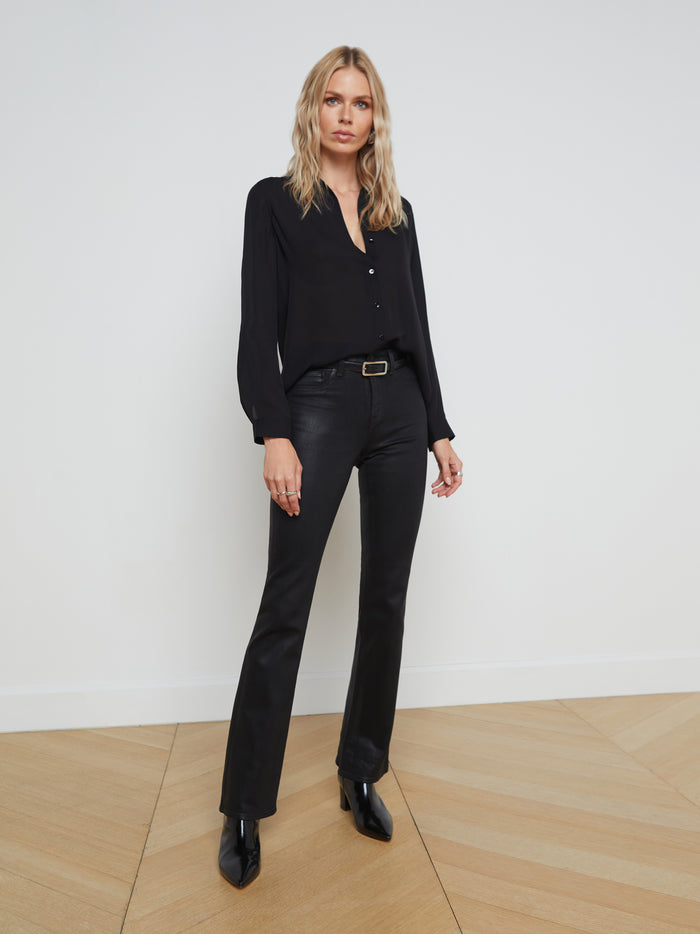 L'agence Chemisier En Soie Nina Noir