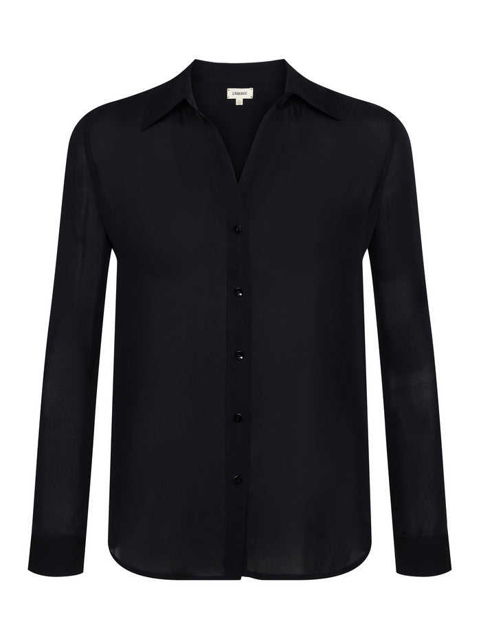 L'agence Chemisier En Soie Nina Noir