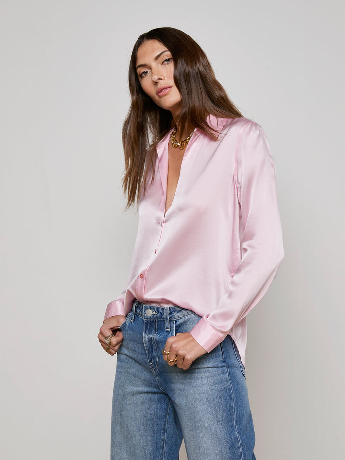 L'agence Chemisier En Soie Tyler Blush